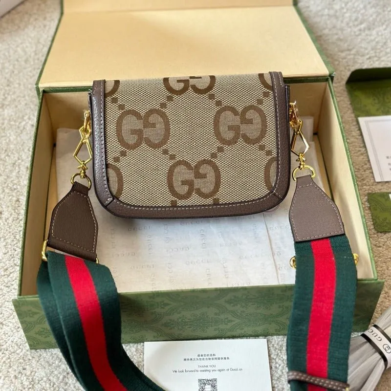 Connected Shipping updates Brown ESMEE Bag Shoulder Horsebit - 1955 GG Jumbo