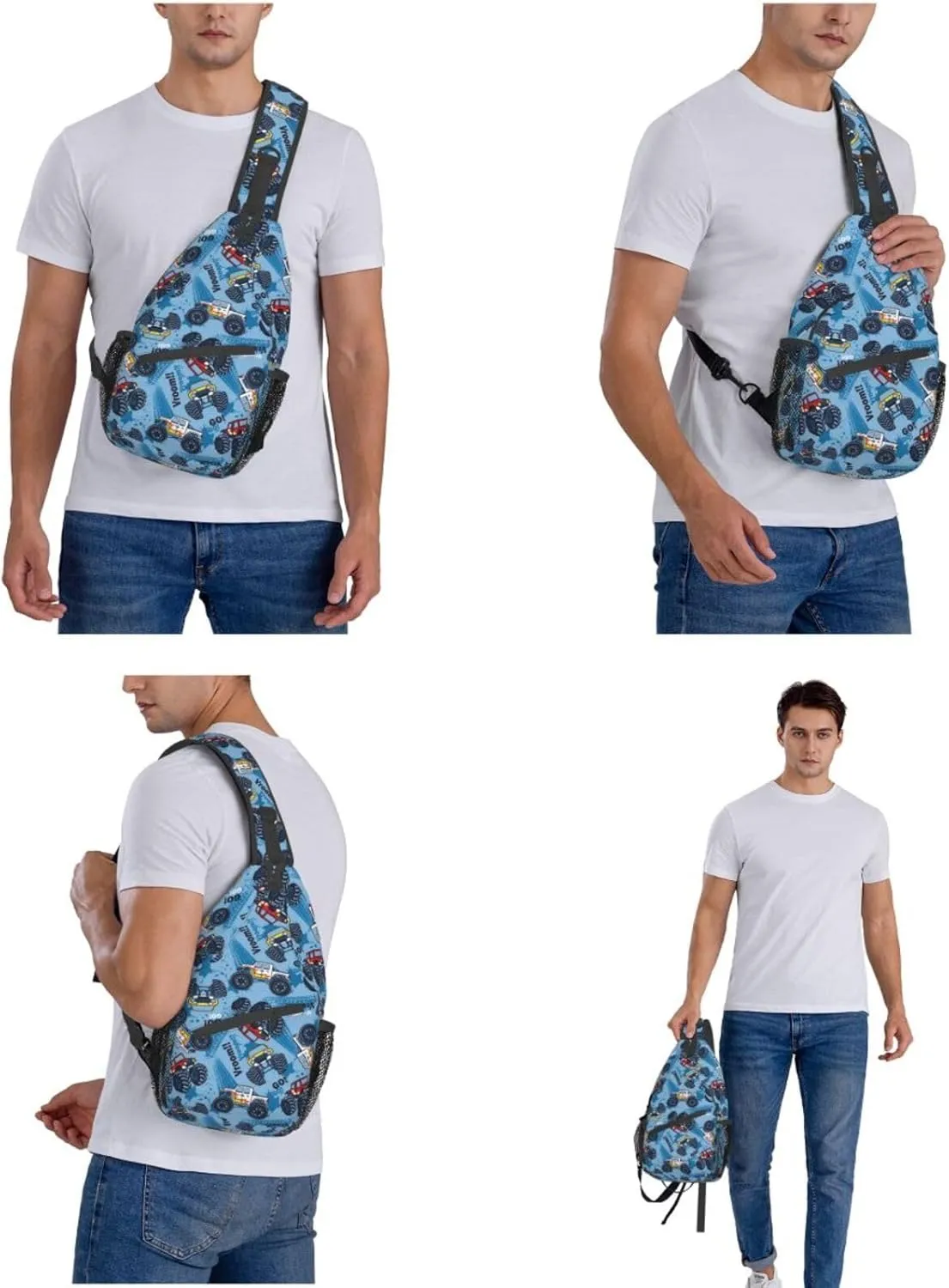 Cool Trucks Sling Backpack Chest Bag Crossbody Shoulder Bag Gym Cycling Travel Hiking Daypack For Men Women