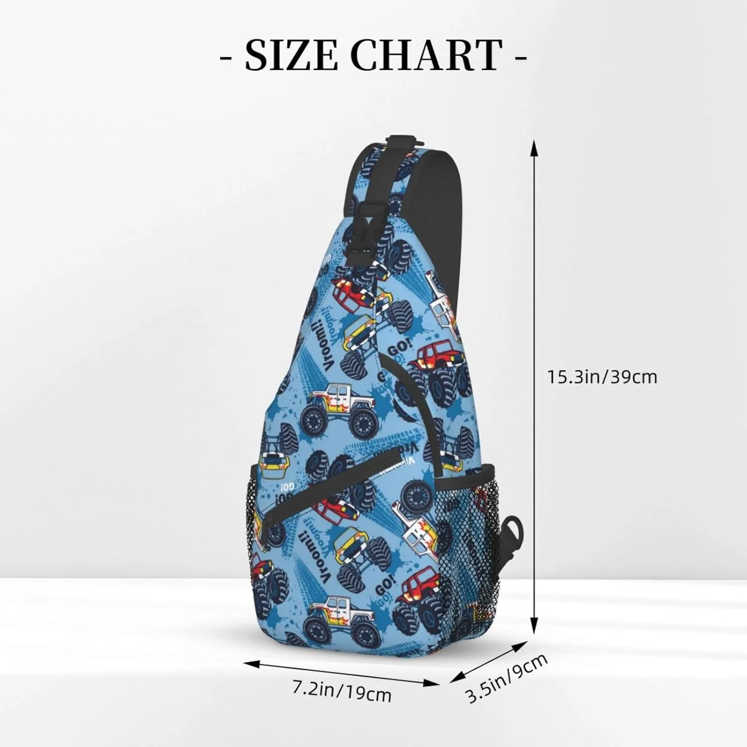 Cool Trucks Sling Backpack Chest Bag Crossbody Shoulder Bag Gym Cycling Travel Hiking Daypack For Men Women