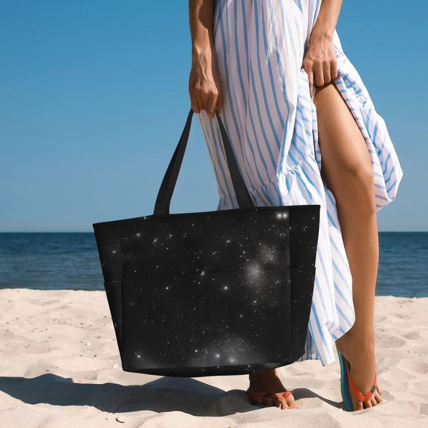 Cosmic saturn portable travel bag large capacity luggage bag beach bag dry and wet separation gym bag lightweight