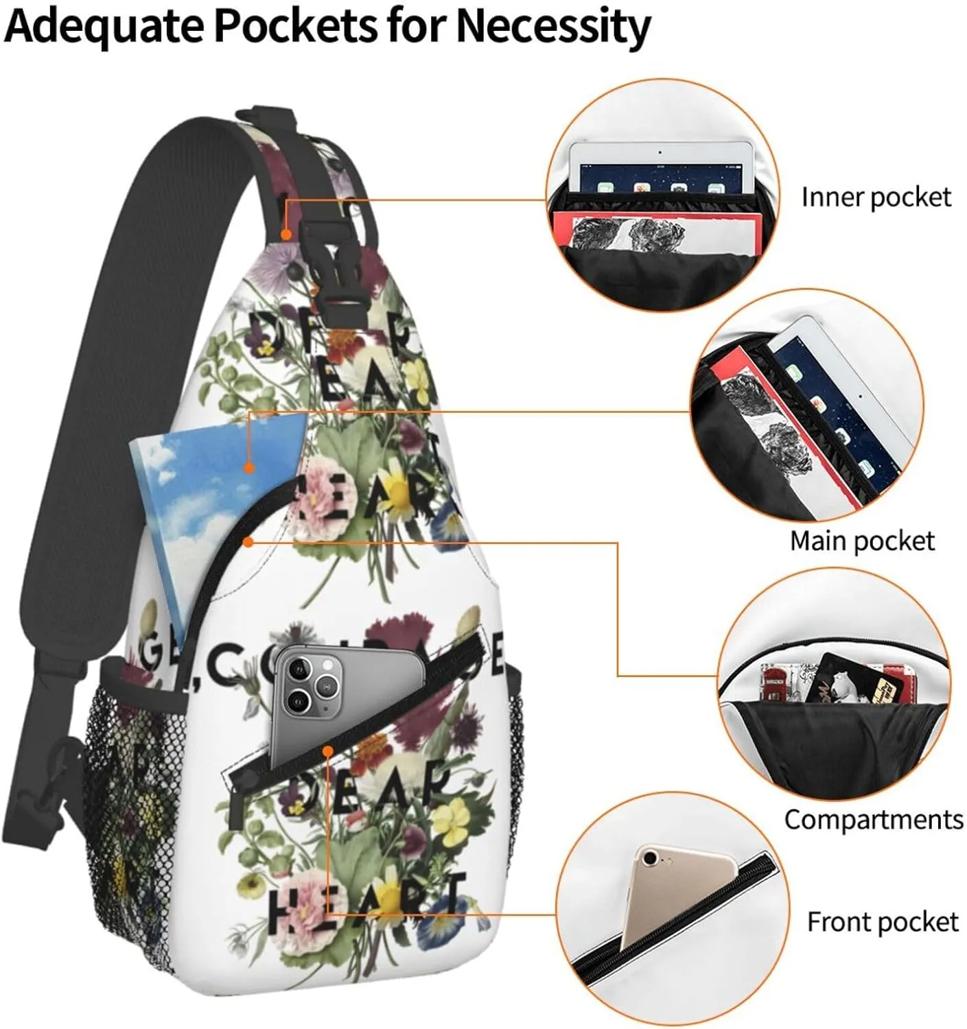 Courage Chest Sling Bag Crossbody Shoulder Backpack Bag Gym Cycling Daypack Travel Hiking Cross Bag