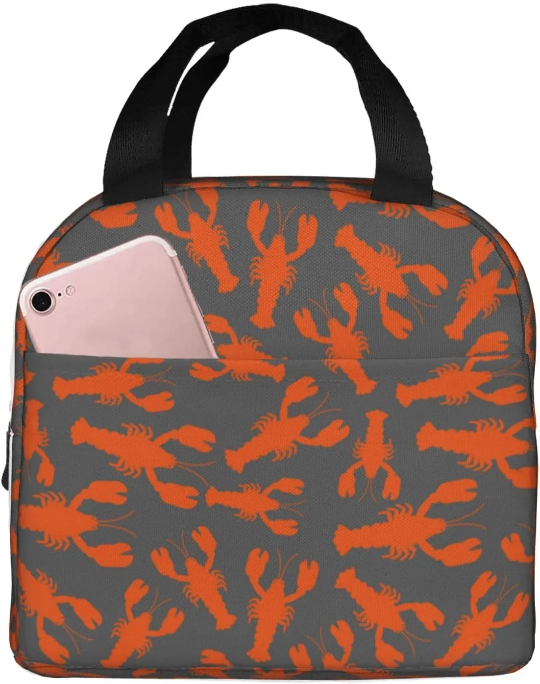 Crayfish Insulated Lunch Bags For Men Women Work,Lunch Tote Bag For Women Men,Cooler Bag Insulated For Travel,Small Adult Lunch Box For Work Office Picnic Travel