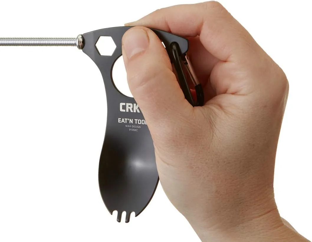 CRKT Eat'N Tool Outdoor Spork Multitool: Durable and Lightweight Metal Multi-Tool for Camping, Hiking, Backpacking and Outdoors Activities, Black 9100KC