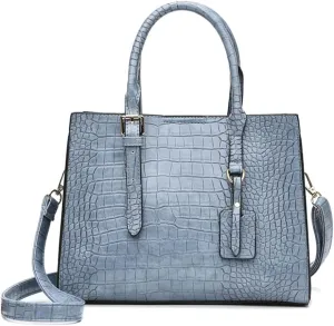 Crocodile Print Handbag for Women Soft Faux Leather Shoulder Bag Top Handle Crossbody Bag Commuter Tote Bag Satchel