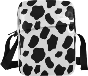 Crossbody Bag Canvas Shoulder Bag Cow Grain for Men Women Outdoor Travel Business