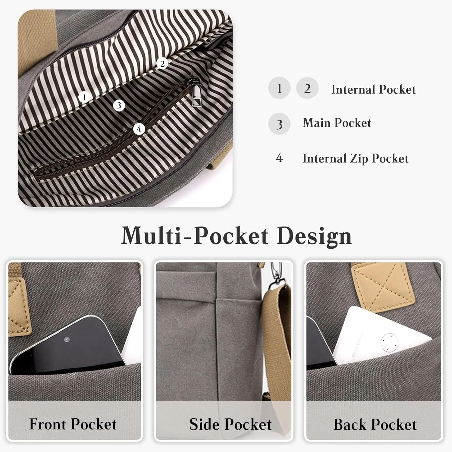 Crossbody Bag for Women Canvas Handbag Casual Top Handle Bag Large Shoulder Bag Tote Bag Satchel Bag