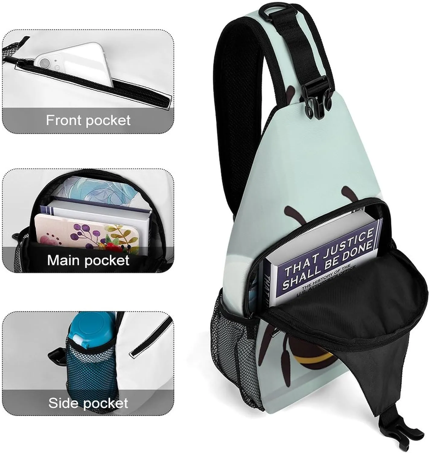 Crossbody Bag for Women Men Chest Bag Cartoon Alpaca Cute Animal Sling Bag Crossbody Shoulder Bag Sling Backpack