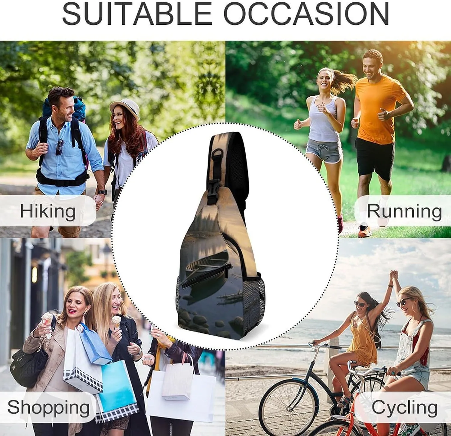 Crossbody Bag for Women Men Chest Bag Cartoon Alpaca Cute Animal Sling Bag Crossbody Shoulder Bag Sling Backpack