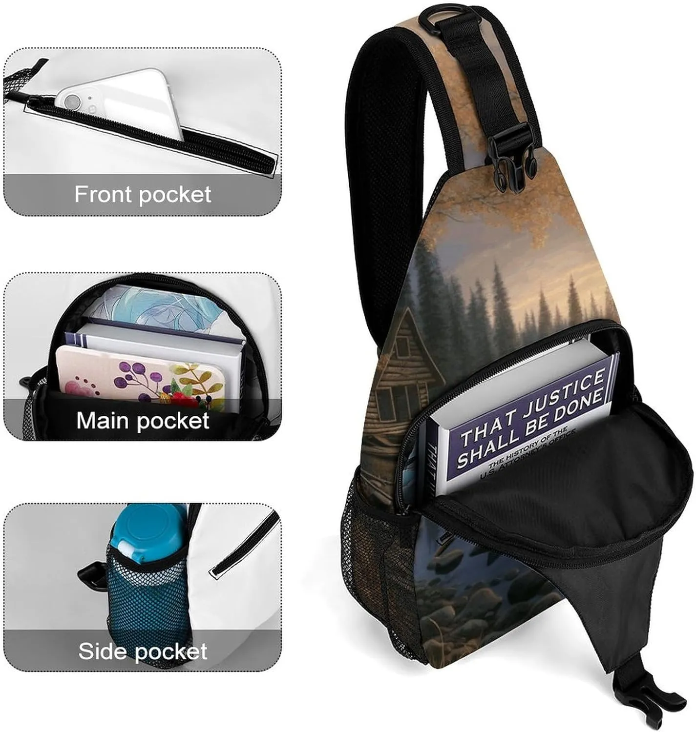 Crossbody Bag for Women Men Chest Bag Cartoon Alpaca Cute Animal Sling Bag Crossbody Shoulder Bag Sling Backpack