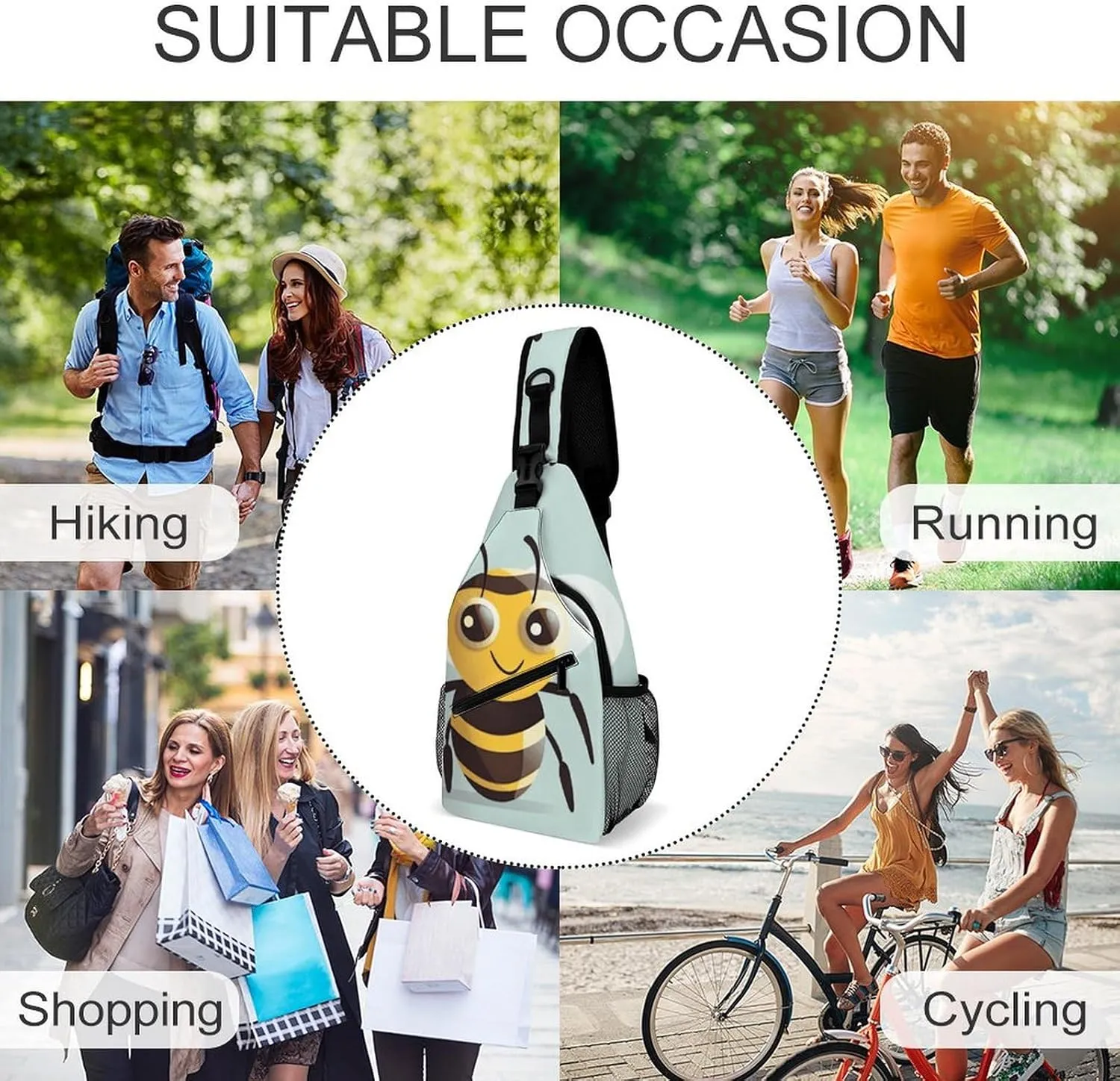 Crossbody Bag for Women Men Chest Bag Cartoon Alpaca Cute Animal Sling Bag Crossbody Shoulder Bag Sling Backpack