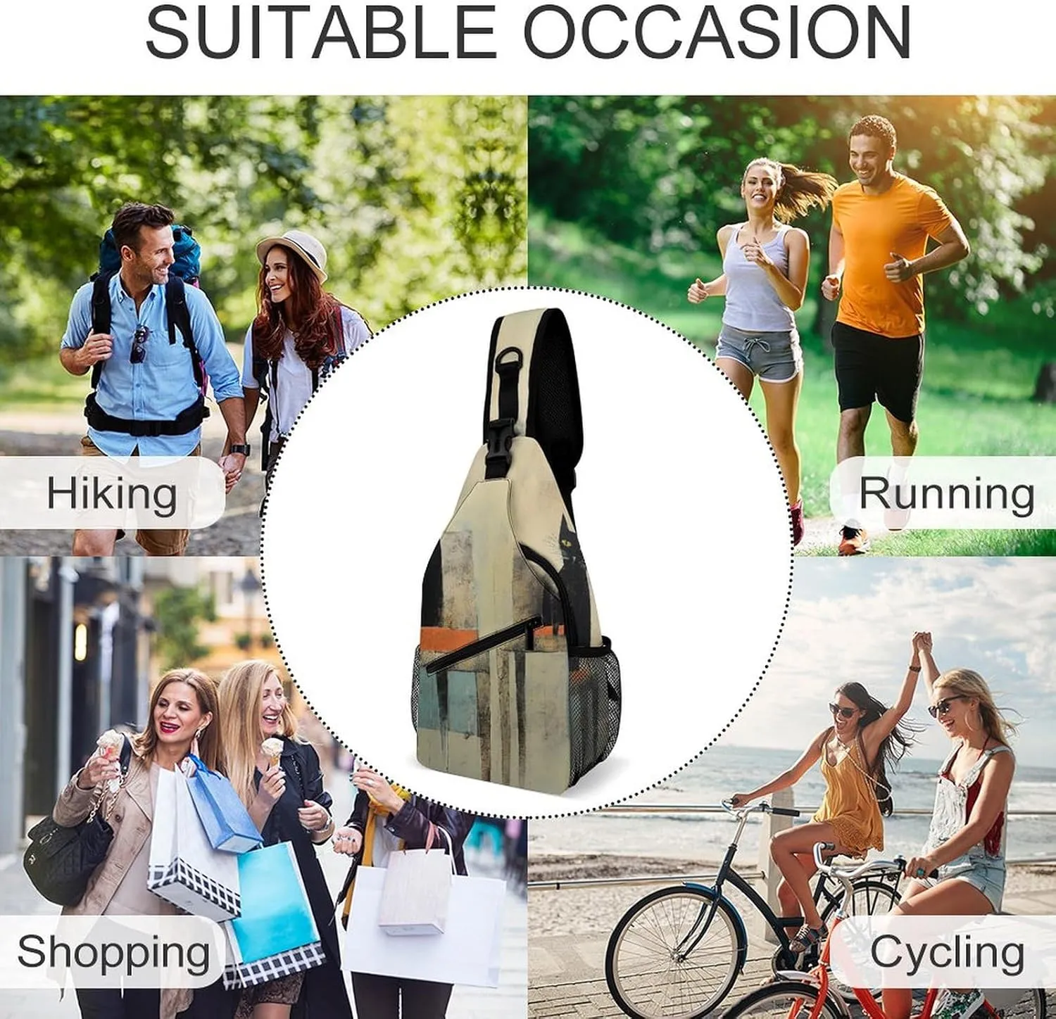 Crossbody Bag for Women Men Chest Bag Cool Dolphin Sling Bag Crossbody Shoulder Bag Sling Backpack