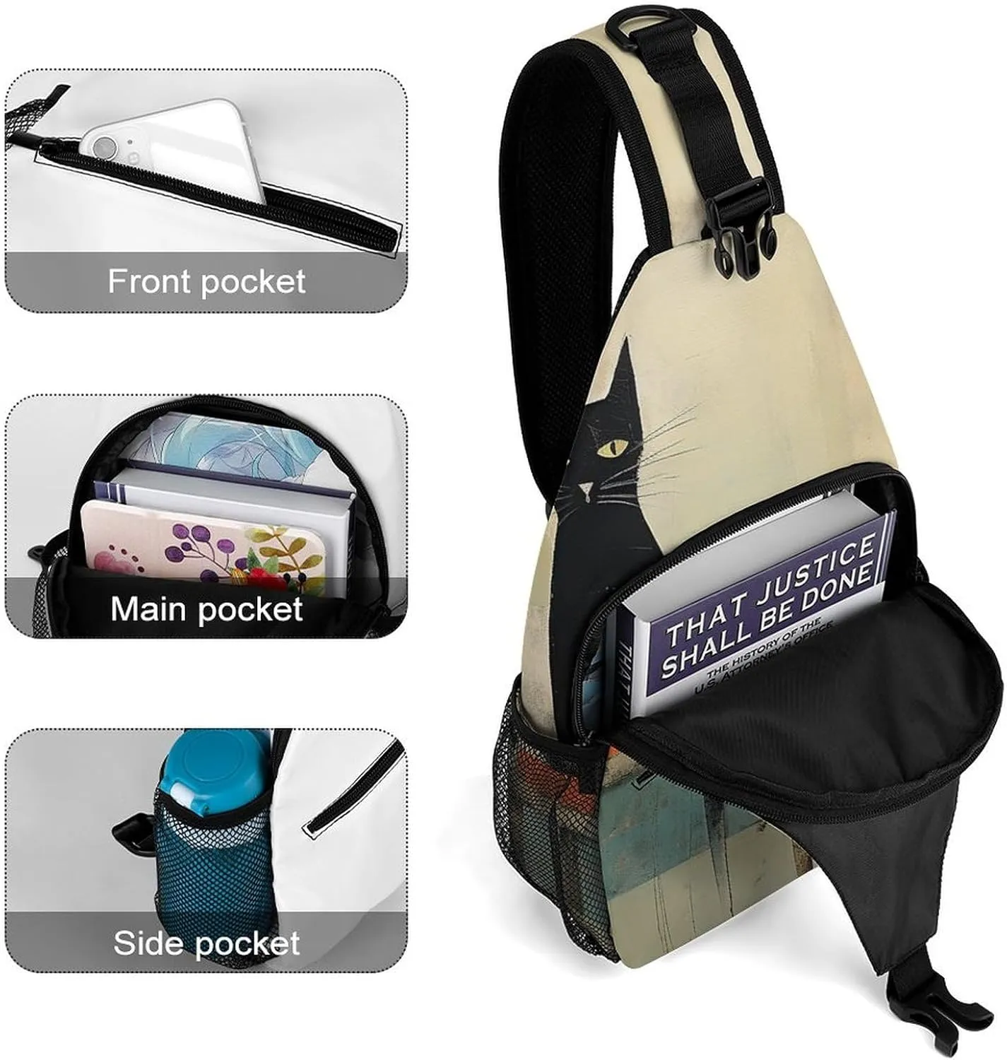 Crossbody Bag for Women Men Chest Bag Cool Dolphin Sling Bag Crossbody Shoulder Bag Sling Backpack