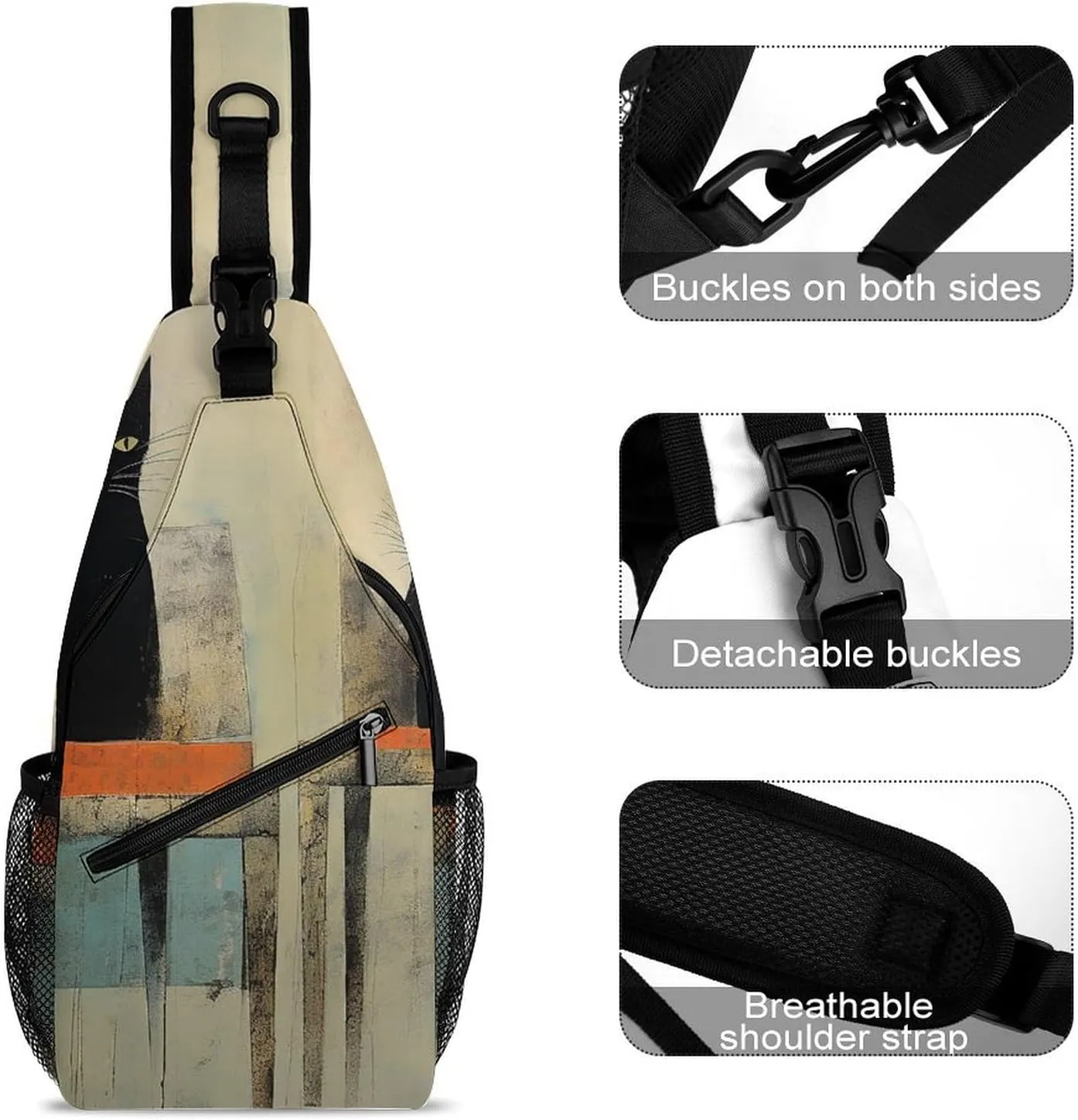 Crossbody Bag for Women Men Chest Bag Cool Dolphin Sling Bag Crossbody Shoulder Bag Sling Backpack