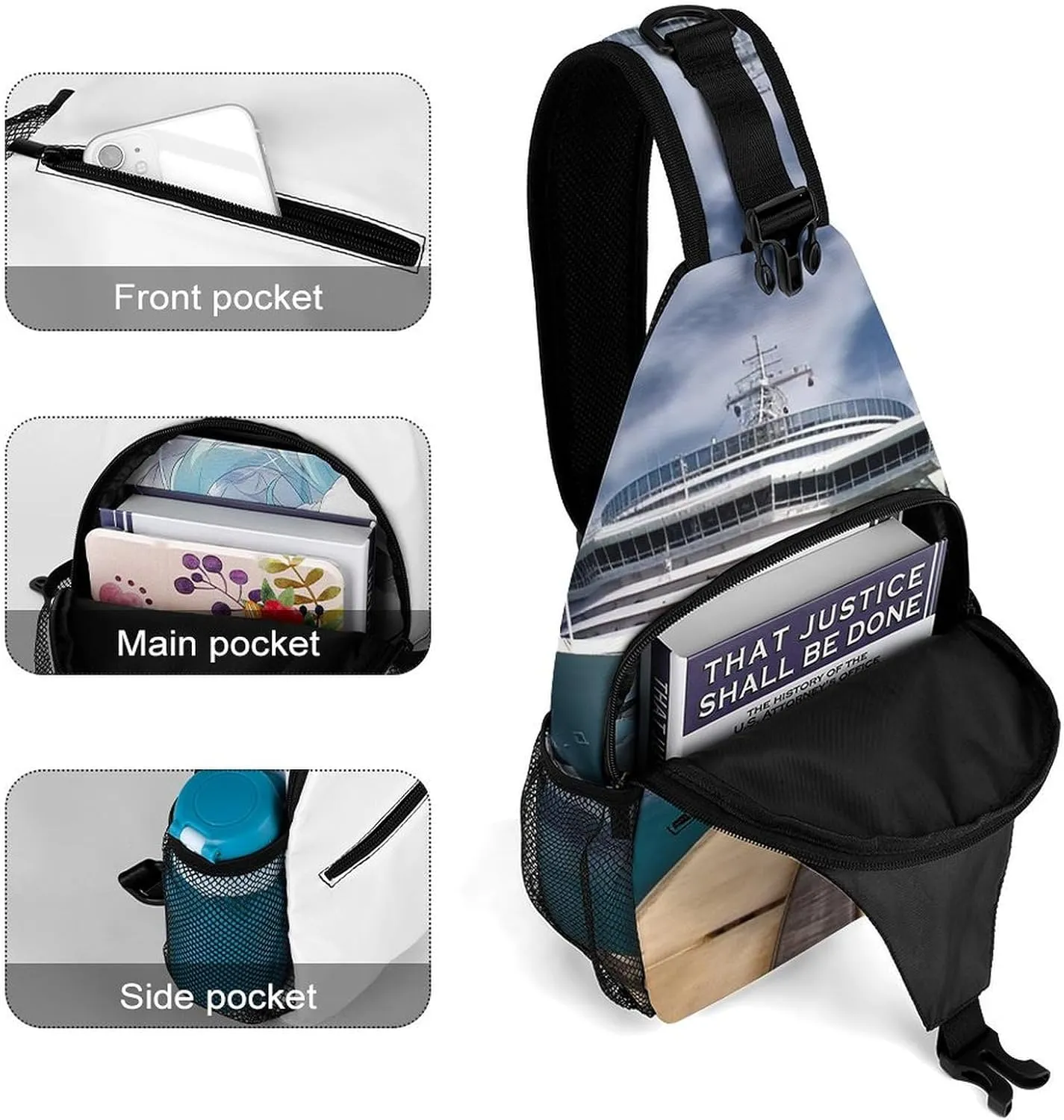 Crossbody Bag for Women Men Chest Bag Cute Sloth Sling Bag Crossbody Shoulder Bag Sling Backpack
