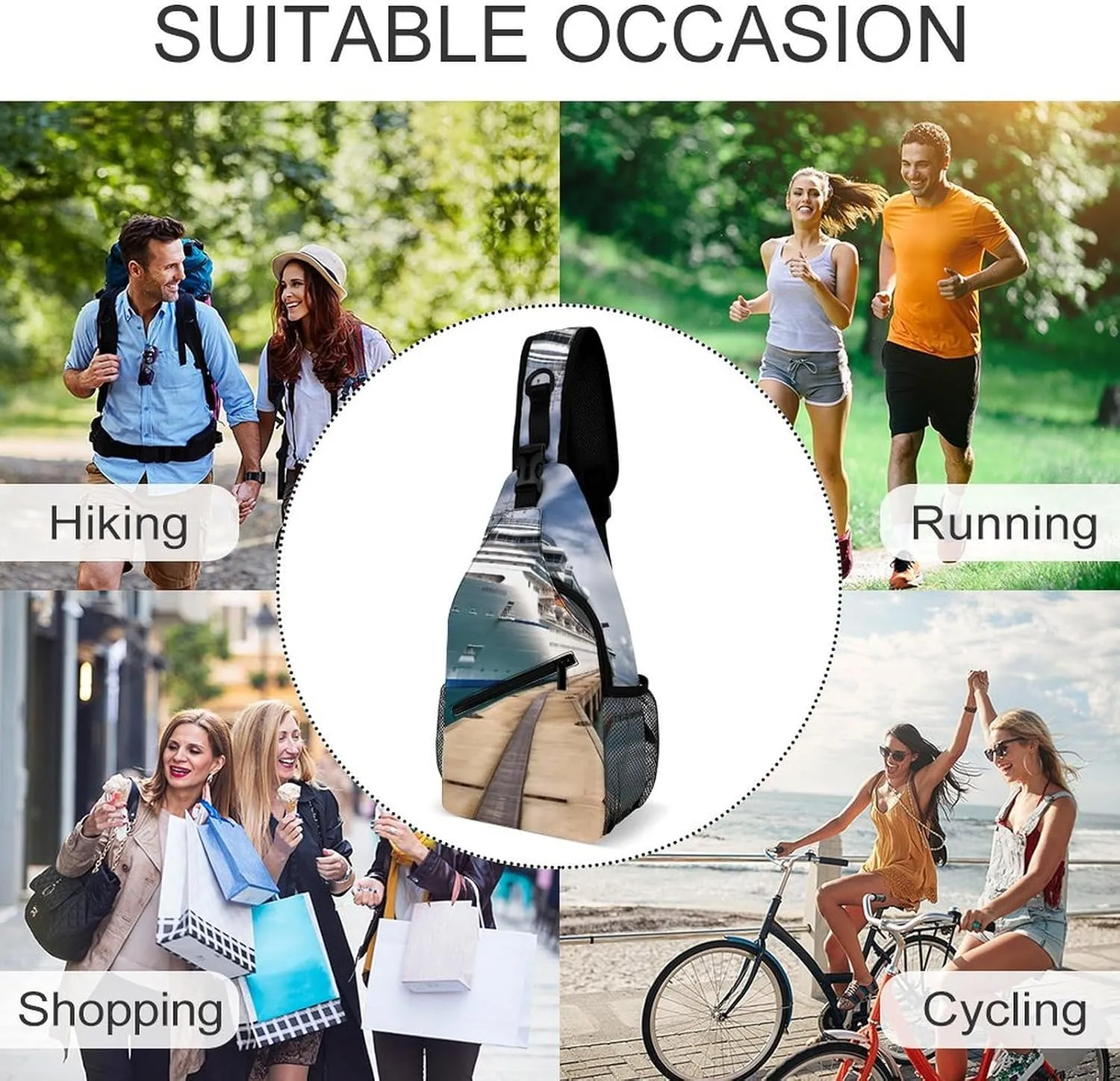 Crossbody Bag for Women Men Chest Bag Cute Sloth Sling Bag Crossbody Shoulder Bag Sling Backpack
