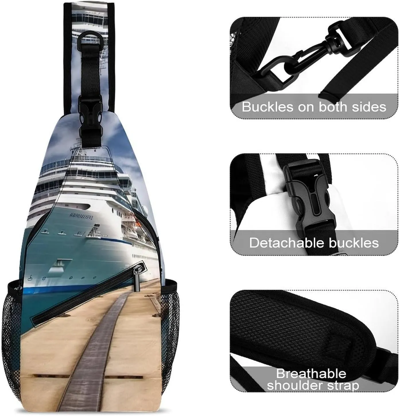 Crossbody Bag for Women Men Chest Bag Cute Sloth Sling Bag Crossbody Shoulder Bag Sling Backpack