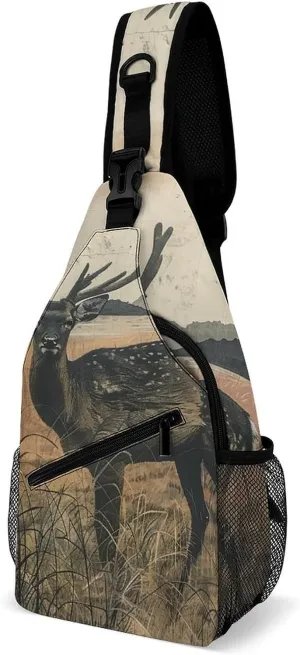 Crossbody Bag for Women Men Chest Bag Dwarf with Blue Beard Sling Bag Crossbody Shoulder Bag Sling Backpack
