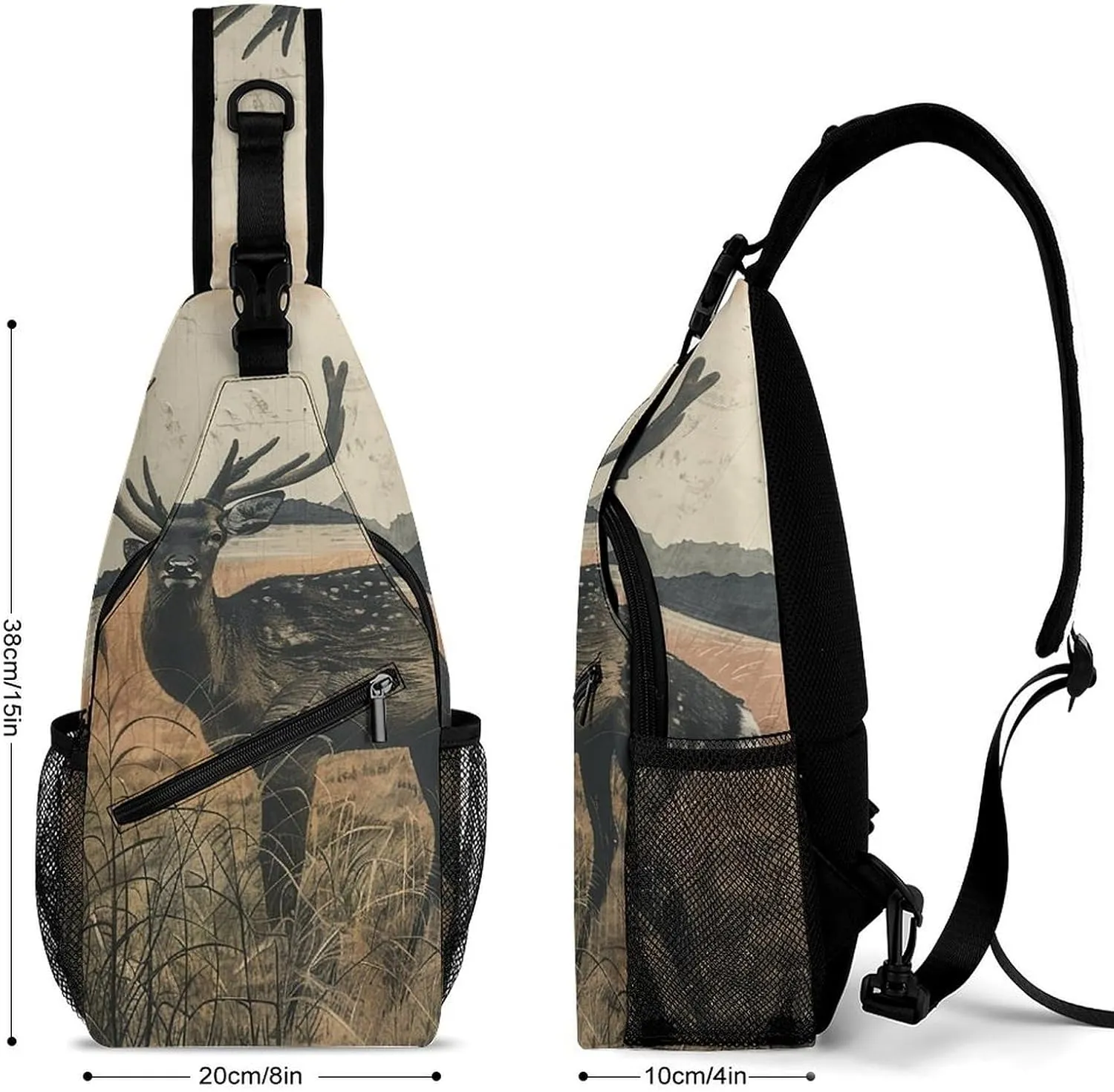 Crossbody Bag for Women Men Chest Bag Dwarf with Blue Beard Sling Bag Crossbody Shoulder Bag Sling Backpack