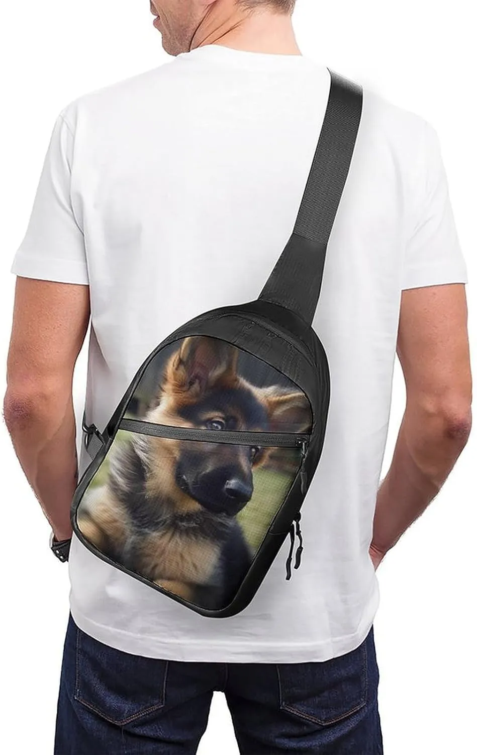 Crossbody Bag for Women Men Chest Bag Gray Animals Sling Bag Crossbody Shoulder Bag Sling Backpack