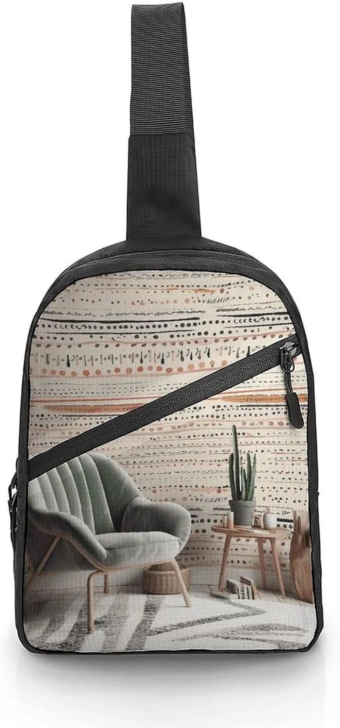 Crossbody Bag for Women Men Chest Bag Peach Flowers Sling Bag Crossbody Shoulder Bag Sling Backpack
