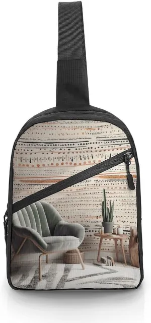 Crossbody Bag for Women Men Chest Bag Peach Flowers Sling Bag Crossbody Shoulder Bag Sling Backpack