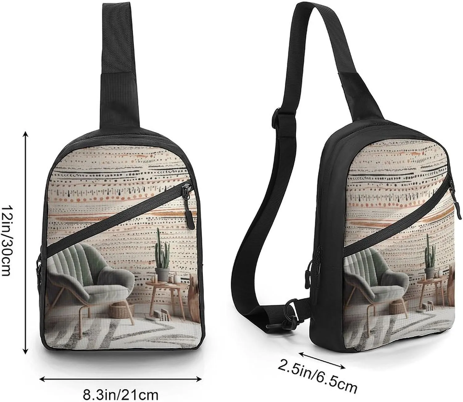 Crossbody Bag for Women Men Chest Bag Peach Flowers Sling Bag Crossbody Shoulder Bag Sling Backpack