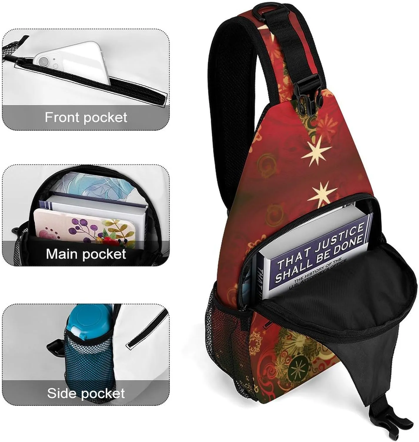 Crossbody Bag for Women Men Chest Bag Pirate Skull Sling Bag Crossbody Shoulder Bag Sling Backpack