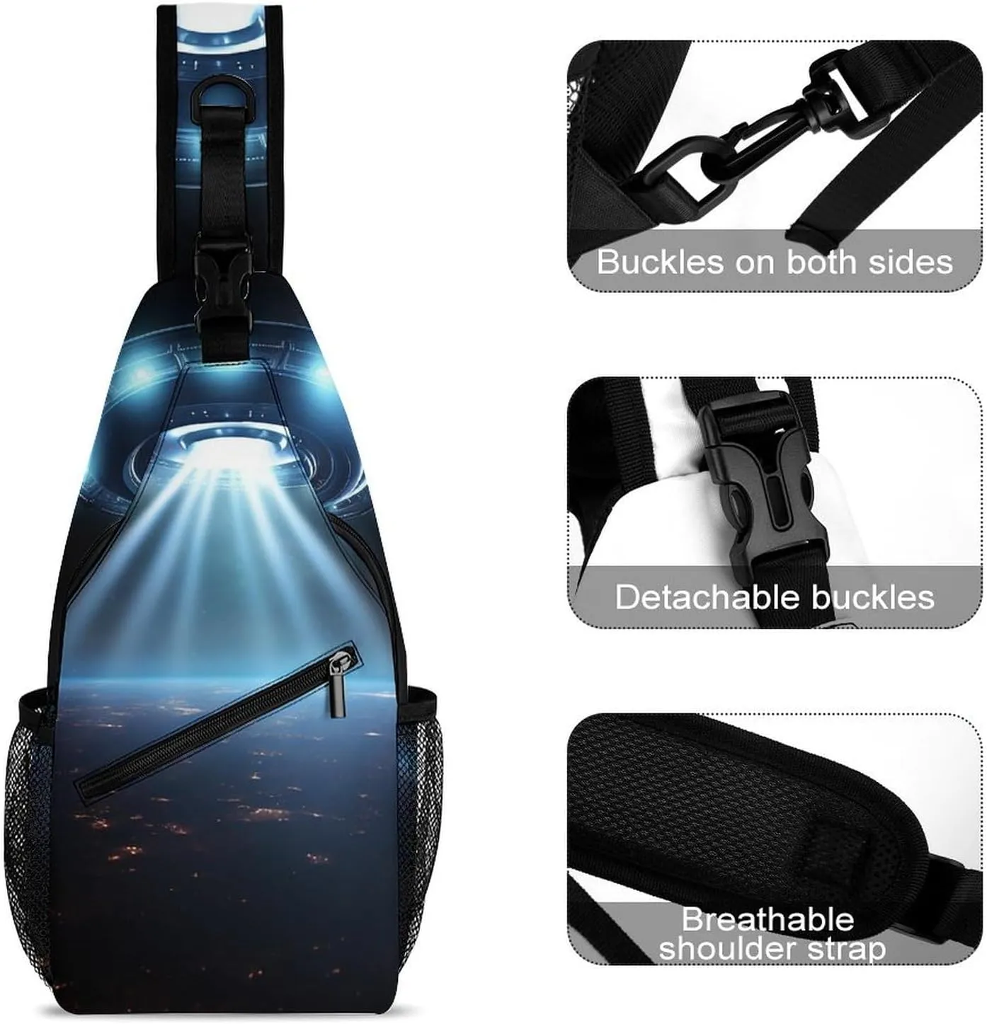 Crossbody Bag for Women Men Chest Bag Summer Parrot Pineapple Bird Sling Bag Crossbody Shoulder Bag Sling Backpack