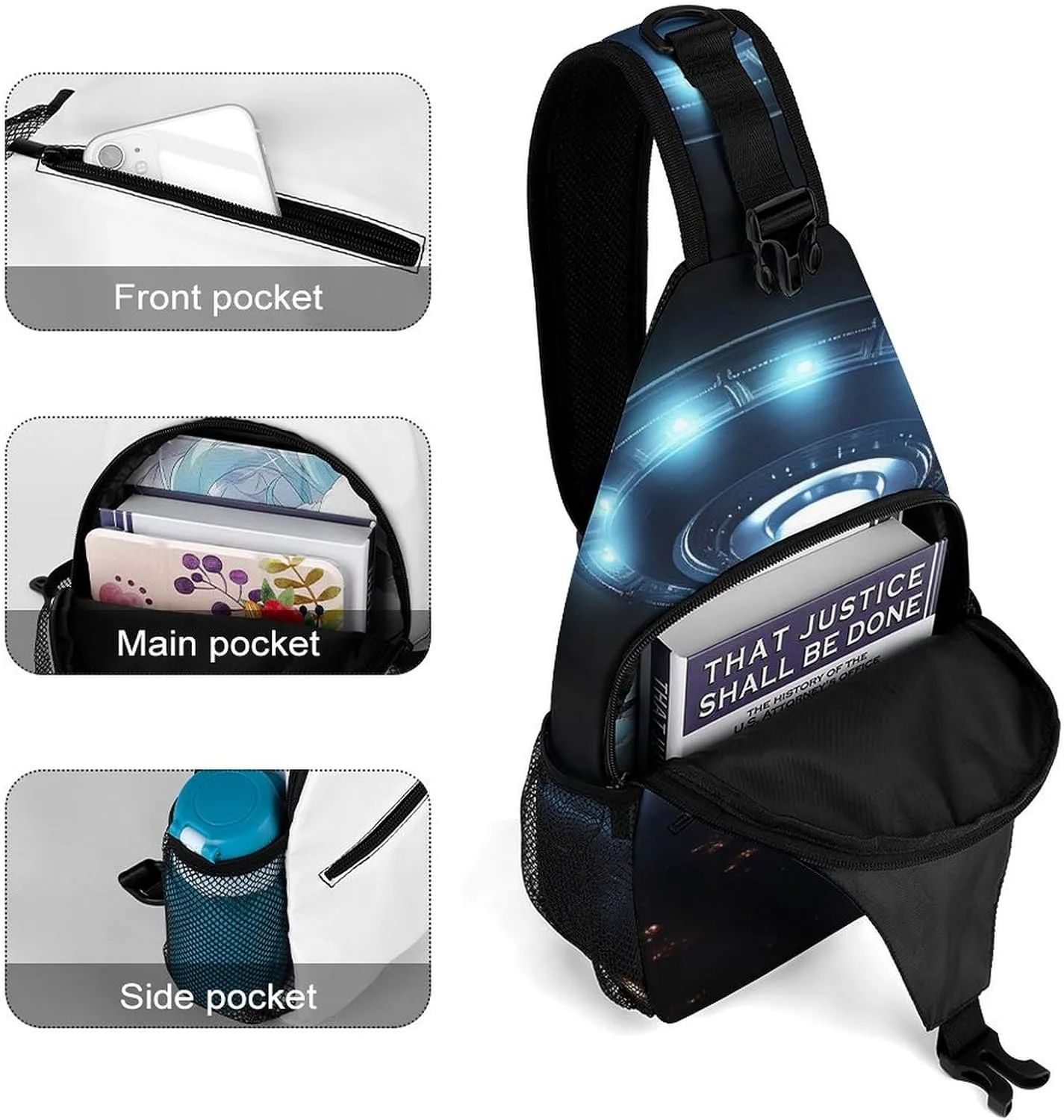 Crossbody Bag for Women Men Chest Bag Summer Parrot Pineapple Bird Sling Bag Crossbody Shoulder Bag Sling Backpack