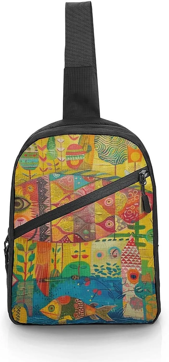 Crossbody Bag for Women Men Chest Bag Wild Deer Sling Bag Crossbody Shoulder Bag Sling Backpack