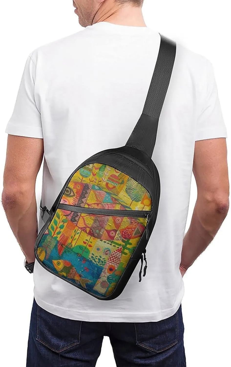 Crossbody Bag for Women Men Chest Bag Wild Deer Sling Bag Crossbody Shoulder Bag Sling Backpack