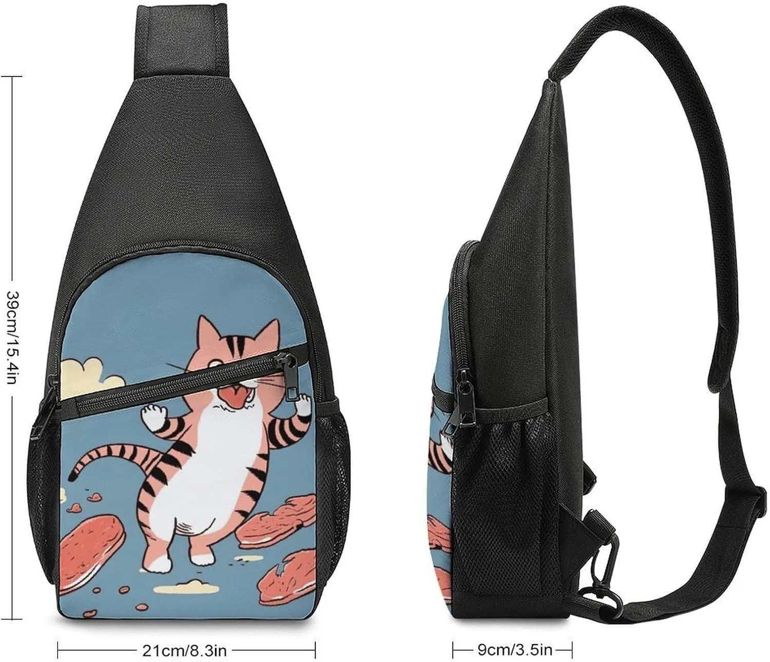 Crossbody Bag for Women Men Sling Bag Cartoon Santa Claus Chest Bag Crossbody Adjustable Shoulder Bag