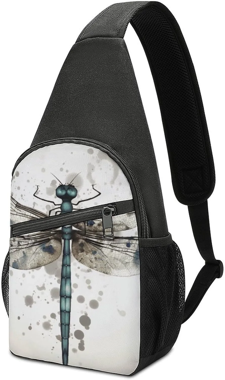 Crossbody Bag for Women Men Sling Bag Modern Dragonfly Chest Bag Crossbody Adjustable Shoulder Bag