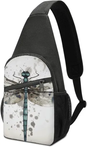 Crossbody Bag for Women Men Sling Bag Modern Dragonfly Chest Bag Crossbody Adjustable Shoulder Bag
