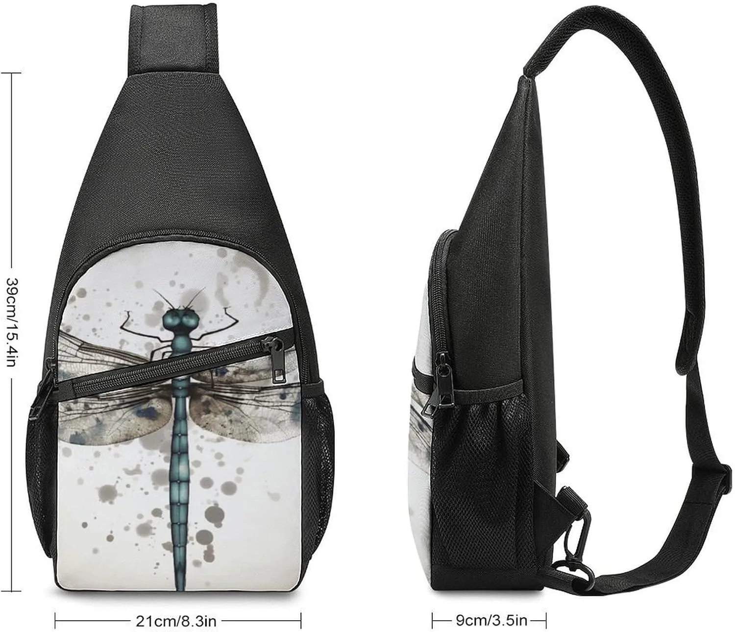 Crossbody Bag for Women Men Sling Bag Modern Dragonfly Chest Bag Crossbody Adjustable Shoulder Bag