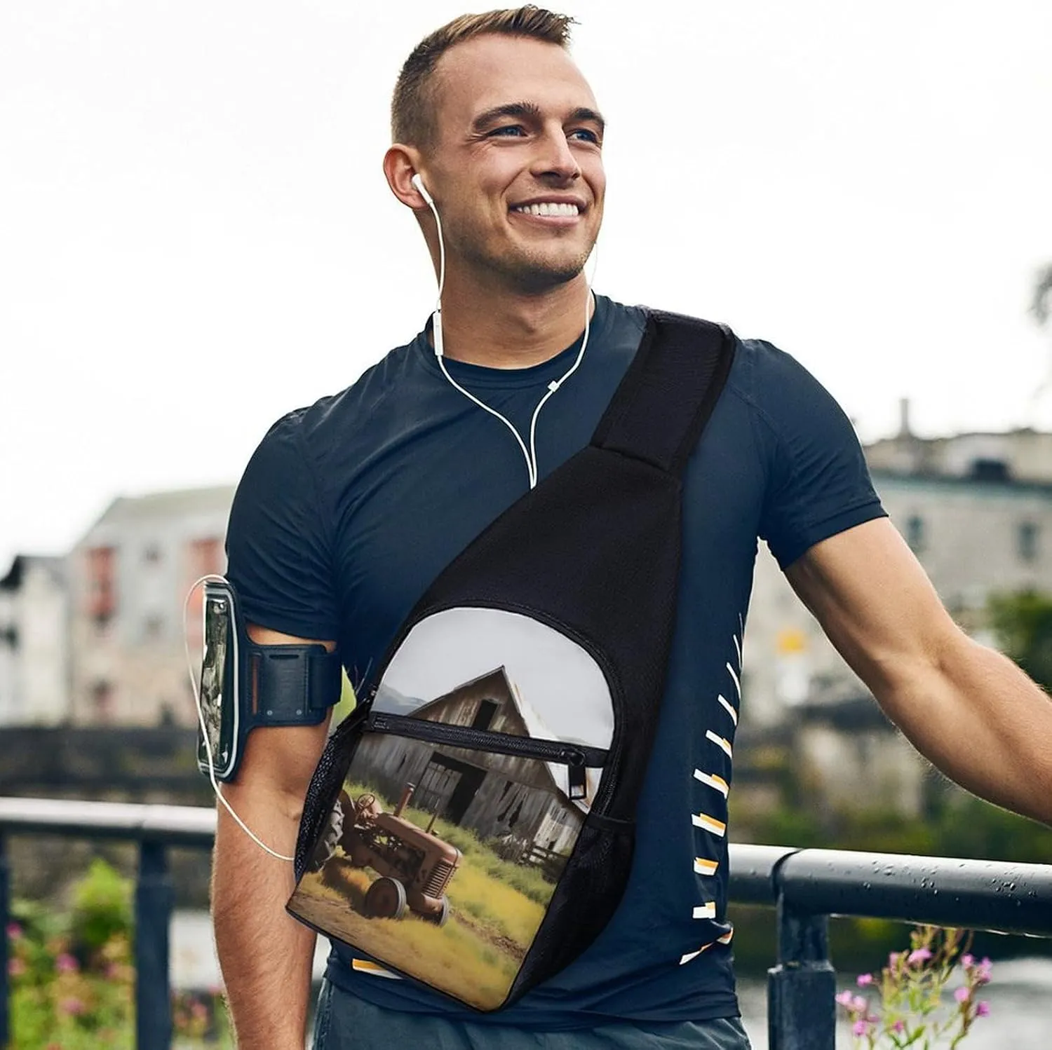 Crossbody Bag for Women Men Sling Bag Two Little Animals Chest Bag Crossbody Adjustable Shoulder Bag