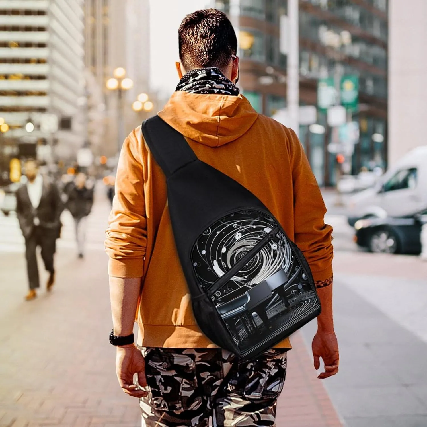 Crossbody Bag for Women Men Sling Bag Wild Elk Chest Bag Crossbody Adjustable Shoulder Bag