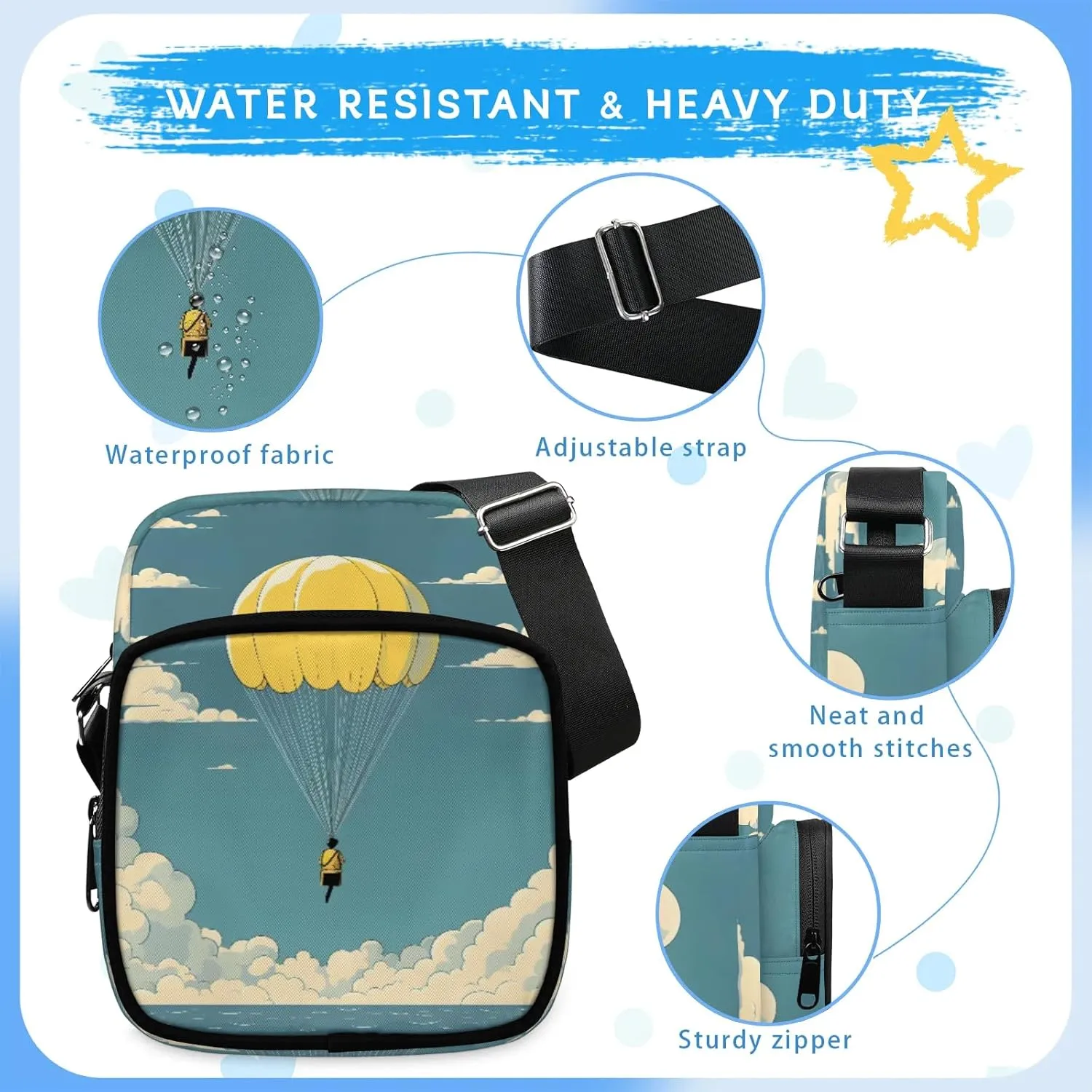 Crossbody Bag Small Sling Backpack Shoulder Bags Chest Pack Cross Body Daypack Artistic Football Belt Purse