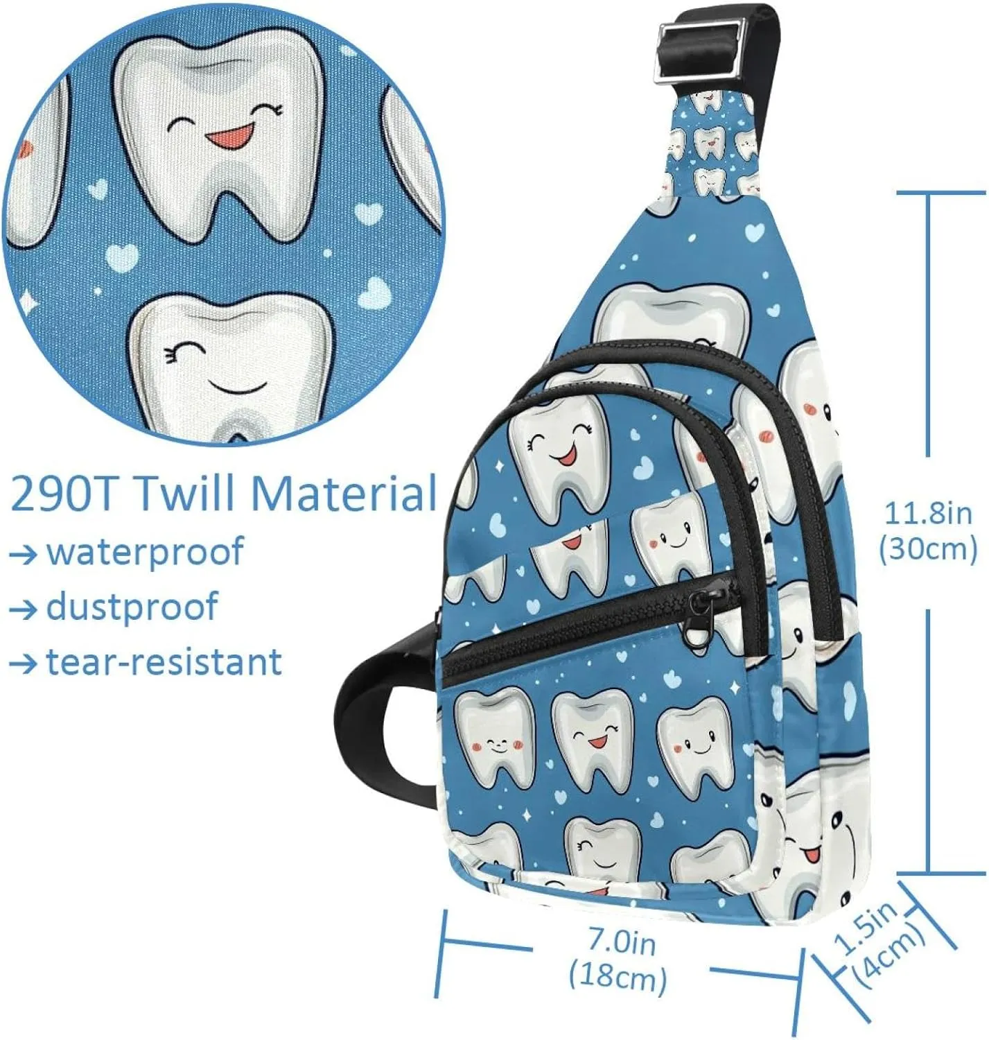 Crossbody Bags for Women Cross Body Bag for Woman Sling Bag Crossbody Bag Cute Teeth Sling Backpack Travel