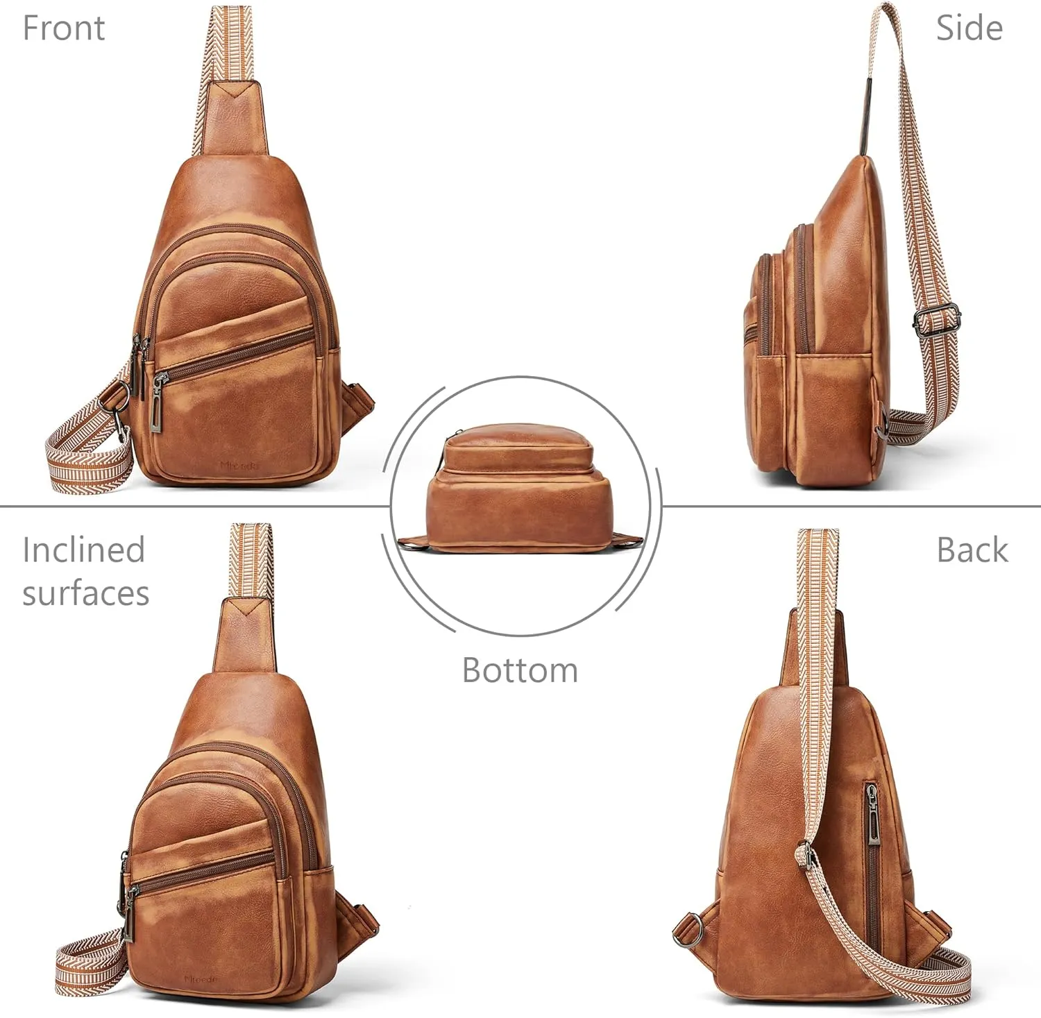 Crossbody Bags for Women Men Sling Bag 5 Pockets Fanny Pack Sling Backpack Chest Daypack Travel Purse Anti Theft