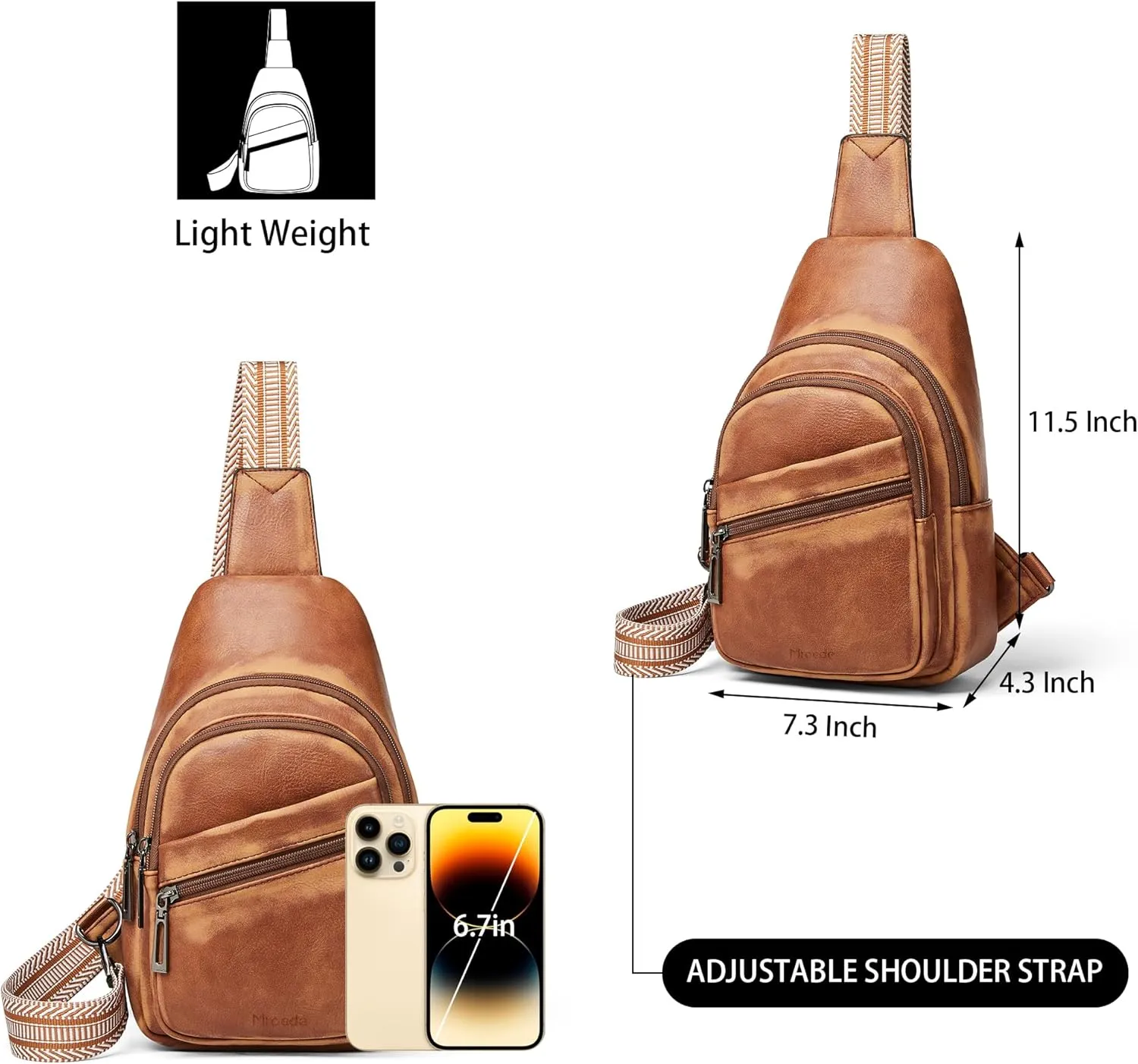 Crossbody Bags for Women Men Sling Bag 5 Pockets Fanny Pack Sling Backpack Chest Daypack Travel Purse Anti Theft