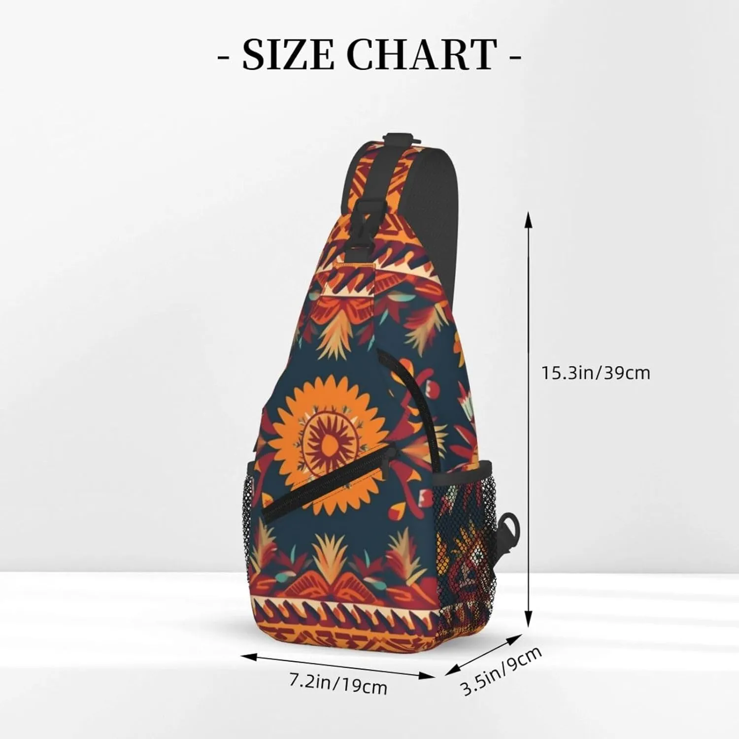 Crossbody Bags for Women Men Trendy Sling Bag Casual Chest Bag Mexican Folk Art Patterns Shoulder Bag for Travel Sport