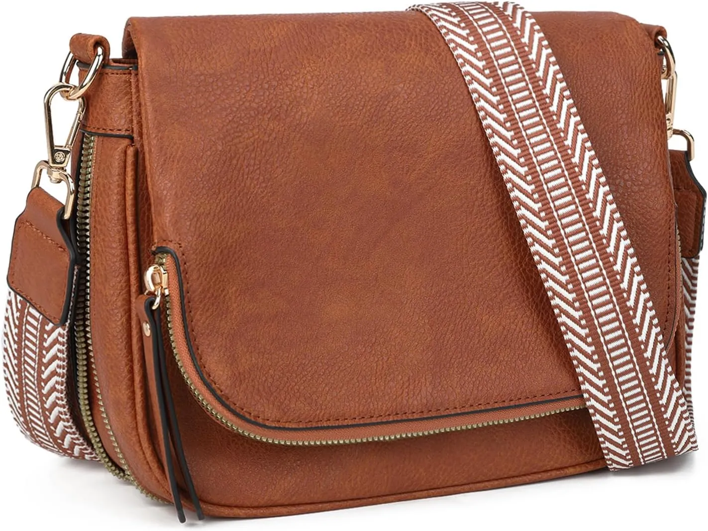 Crossbody Bags for Women Small Pu Leather Over the Shoulder Purses and Flap Cross Body Handbags with Multi Pockets