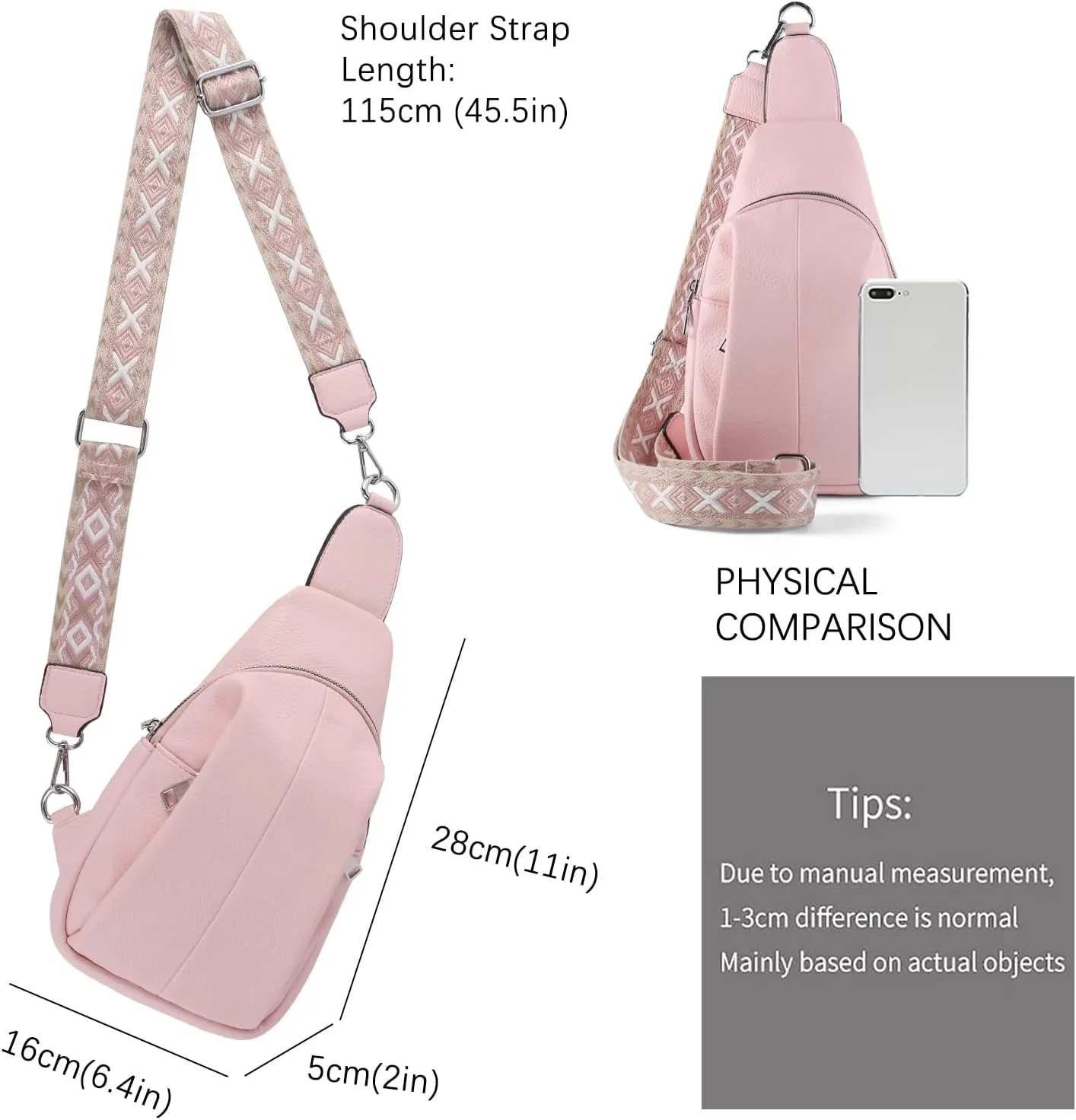 Crossbody Bags for Women,Sling Bag for Women,Fanny Packs Chest Bag for Work Travel Leather Sling Backpack