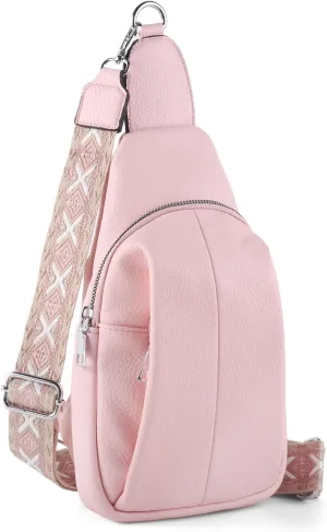 Crossbody Bags for Women,Sling Bag for Women,Fanny Packs Chest Bag for Work Travel Leather Sling Backpack