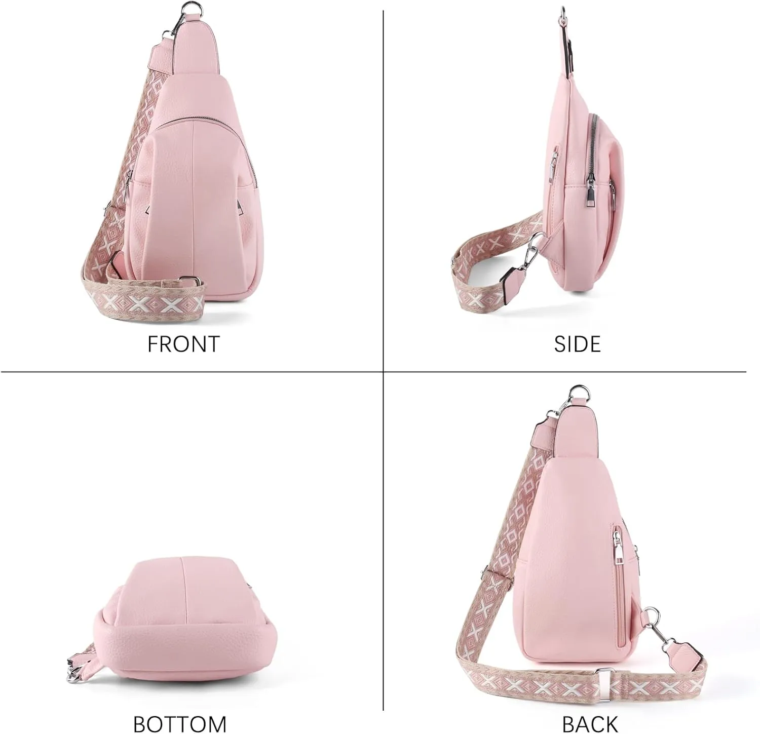 Crossbody Bags for Women,Sling Bag for Women,Fanny Packs Chest Bag for Work Travel Leather Sling Backpack