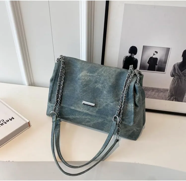 Crossbody Bags with Chains for Women Large Pu Leather Shoulder Purses and Flap Crossbody Handbags