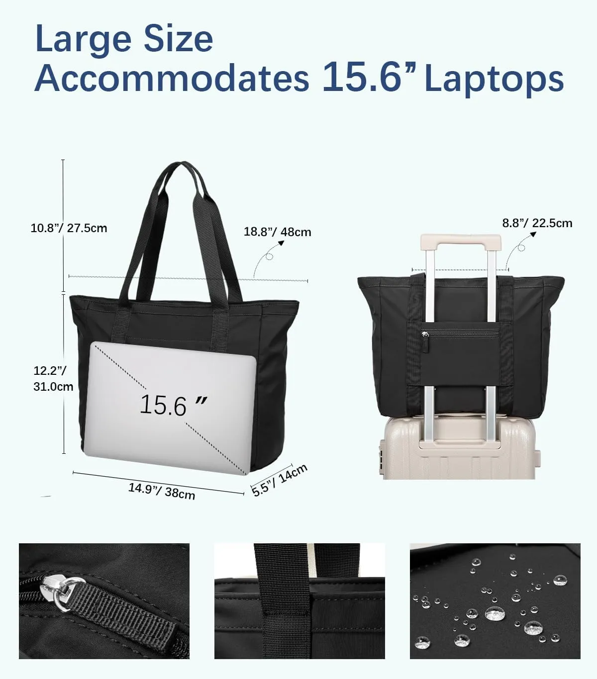 Crossbody Tote Bag for Women Medium Size Travel Tote Bags for Work with Zipper Shoulder Bag with Compartments