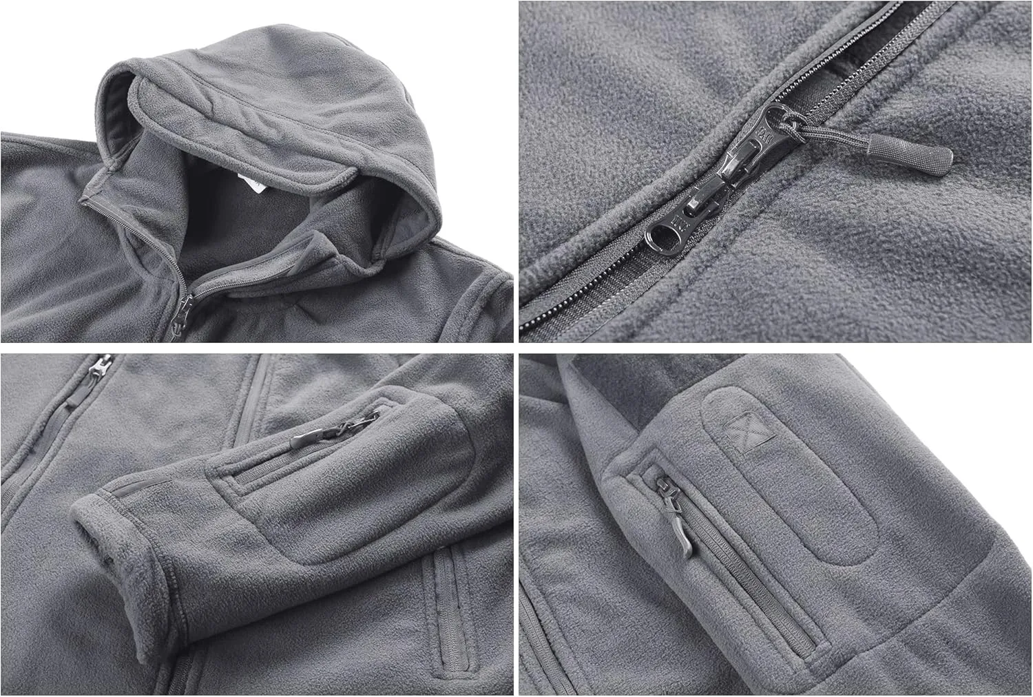 CRYSULLY Men's Military Tactical Sport Warm Fleece Hooded Outdoor Adventure Jacket Coats