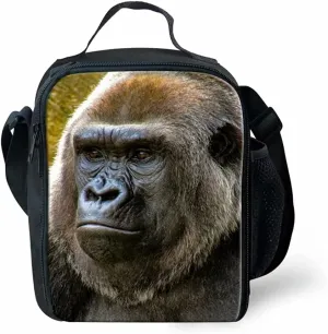 Cumagical Gorilla Print Lunch Box for Teen Boys Meal Lunch Tote Bag Shoulder Strap for Work/School/Picnic